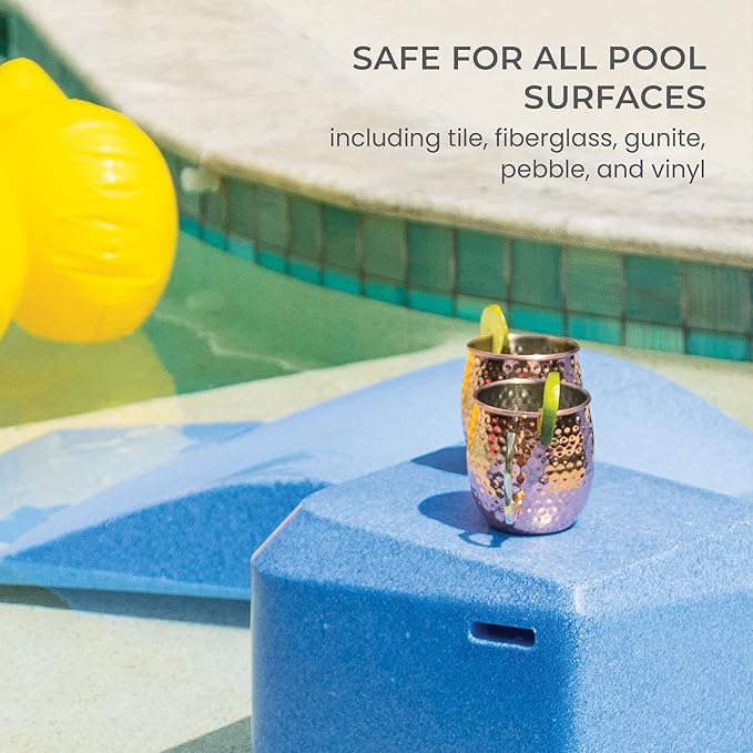 Aqua Outdoors in-Pool Side Table Large for 10-14 in. of Water (Coral Reef)