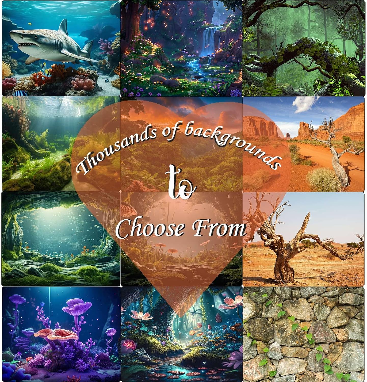 Aquarium Background Exquisite Underwater Grass Leaves with Pebbles Fish Tank Background Vivid Green Aquatic Plant Stone with Dead Woods Leaves Terrarium Wallpaper 30x12in