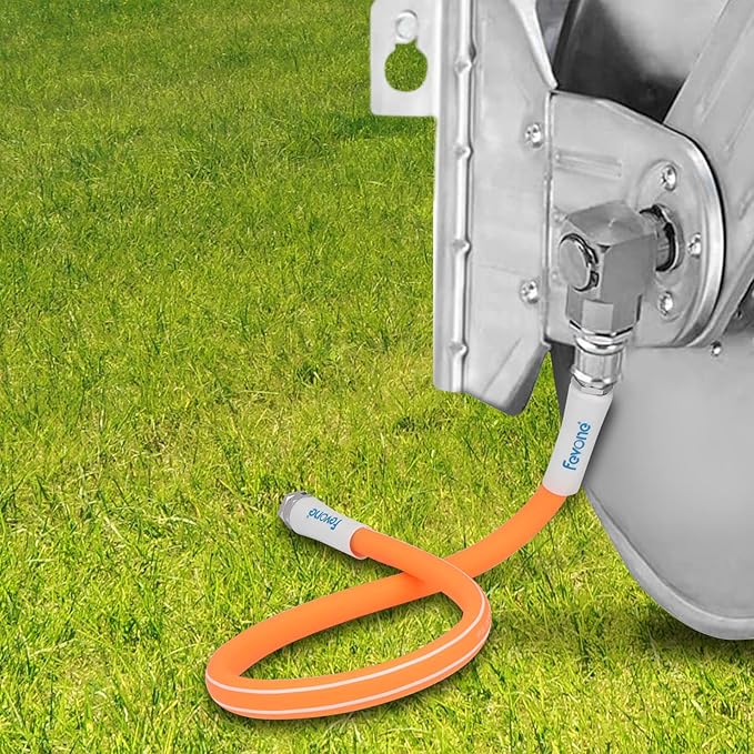 Fevone 50 ft Garden Hose, Heavy Duty Water Hose, Hybrid Polymer, Kink Resistance, Flexible, Durable, Leak Free, Aluminum Fittings, 3/4" GHT, 5/8" ID, 600 Psi, Drinking Water Safe