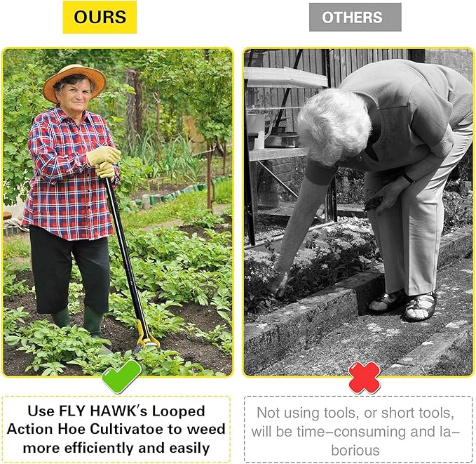 Garden Hoe，7.5FT Weeding Tools for Garden,Handheld Weeding Rake Planting Vegetables Farm,Sharp Durable Gardening Gifts for Hoe Garden Tool Traditional Steel Quenching Forging Process