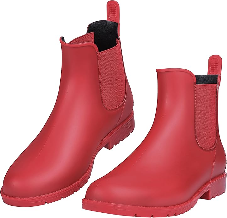 Asgard Women's Ankle Rain Boots Waterproof Chelsea Boots
