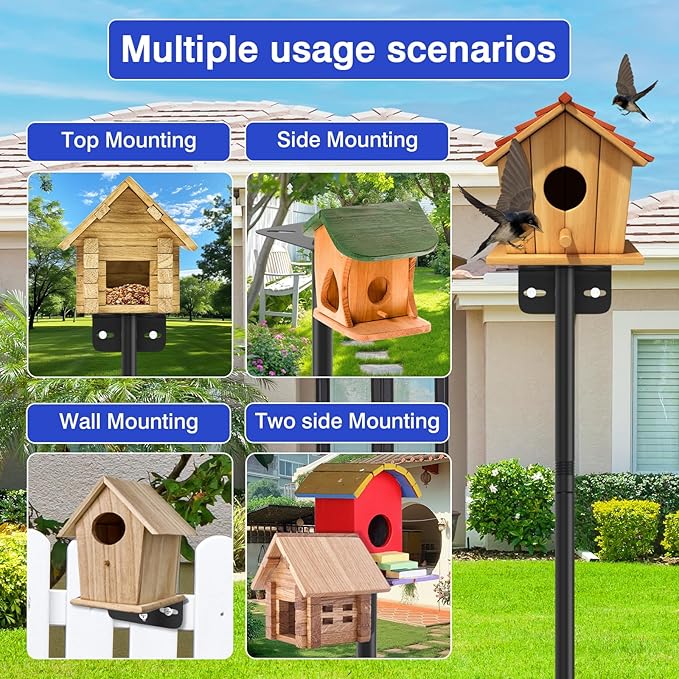 72 Inch Adjustable Bird Feeder Pole,Bird House Pole Suitable for Feeders & Birdhouse,Weather Station,Heavy-Duty Rustproof Design,Enhance Outdoor Decor & Birdwatching Experience (1 Pack 72 inch)
