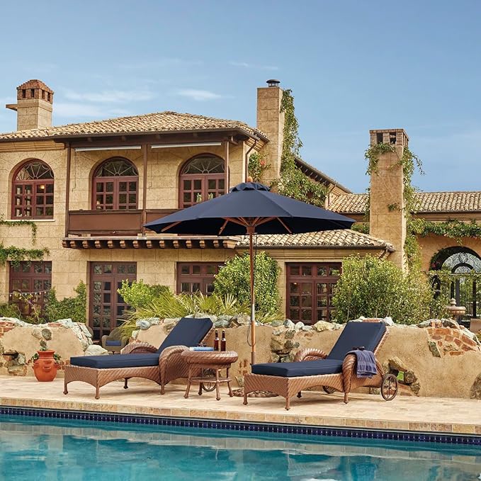 Classic Accessories Montlake Water-Resistant 23 x 20 x 4 Inch Patio Lounge Back Cushion, Heather Indigo Blue, Outdoor Loveseat Cushions