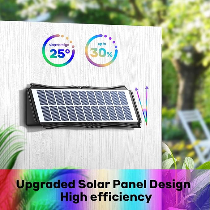 8LED Multi-Color Solar Wall Lights, Up and Down Lighting Solar Outdoor Light Waterproof IP65, Solar Fence Light for Yard Deck Garden Garage Walkway Porch Christmas Decorations (4 Pack)