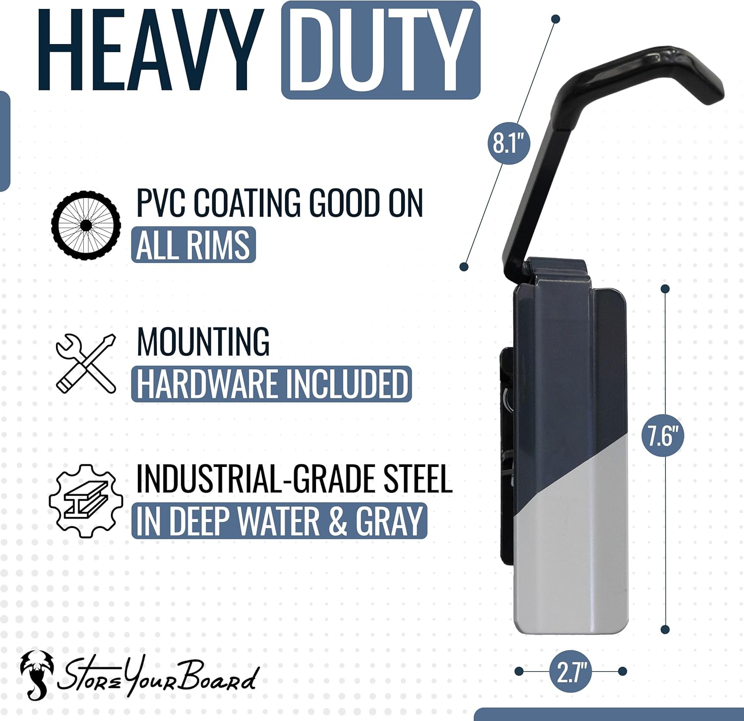 StoreYourBoard Bike Swivel Rack – Wall Mounted Garage Bike Storage, Vertical Hanger with 120° Swing Design & Stopper, Space-Saving Indoor Wall Mount – Fits Kids Bikes, BMX & More