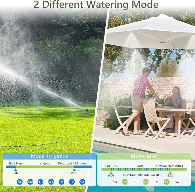 Diivoo Smart Water Timer 3 Zone, WiFi Sprinkler Hose Timer Compatible with Alexa and Google, Remote Control Irrigation Timer, Automatic Manual Watering, Rain Delay, for Garden, Lawns and Yards