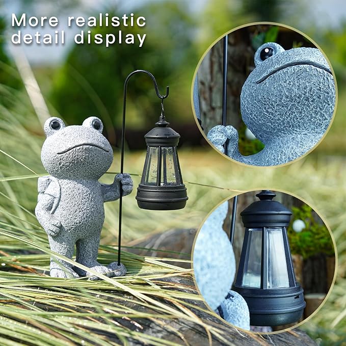 Garden Statue Outdoor Decor, Patio Garden Sculptures & Statues, Resin Outdoor Decor Gift for Women Mom Grandma (Frog)