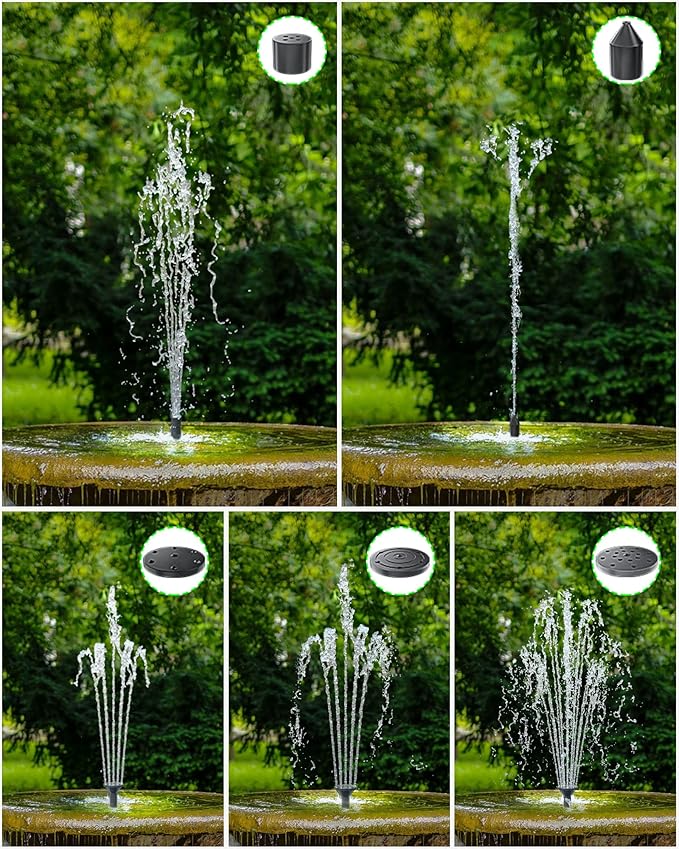 Biling Solar Water Fountain for Bird Bath, 3.5W Solar Water Pump Outdoor with 10ft Cable, 4ft Tubing, Solar Pond Pump for BirdBath, Garden Small Ponds (Need Direct Sunlight)