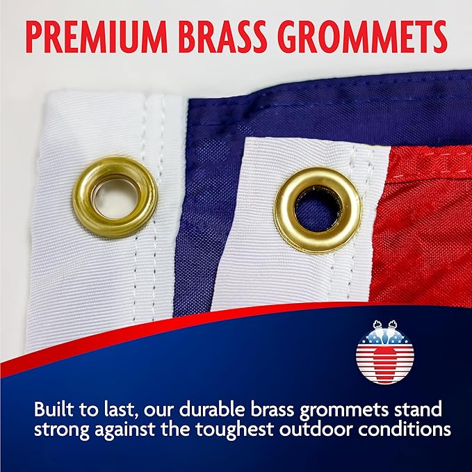 Carrot-Top Patriarch Polyester American Flag for Outside & Inside 3x5 - US Flag, Outdoor, United States Flag Made in USA, Heavy Duty w/Brass Grommets