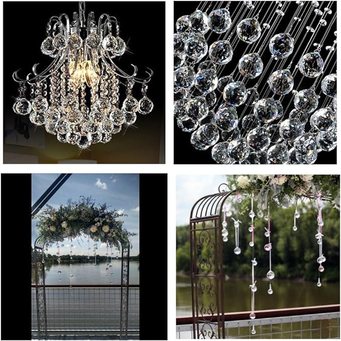 Crystal Ball Prism 40 mm/1.57 Inch Decorative Ball for Chandelier Window Suncatcher 10 Pack Rainbow Maker