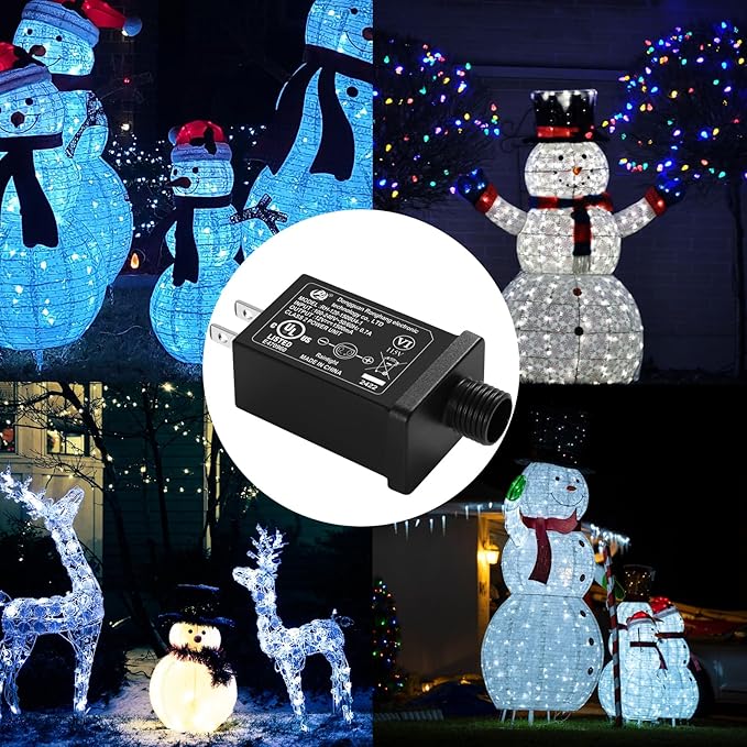 Replacement Yard Inflatable Adapter Power Supply Adaptor - 12V 1.5A 4Pcs- Inflatable Plug Replacement Class 2 Power Supply - for Christmas Tree Light/Thanksgiving Yard Blow Up Decorations