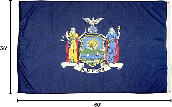 FlagSource New York Nylon State Flag, Made in the USA, 3x5'