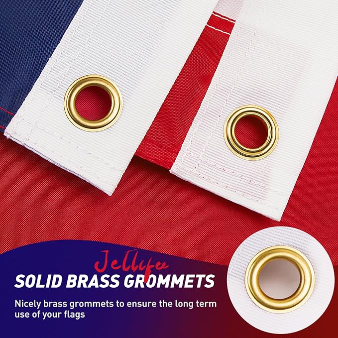 American Flag, American Flags, American Flag 2x3 Outdoor, US Flags with Embroidered Stars, Vivid Color, Sewn Stripes, Brass Grommets (2 by 3 Foot)