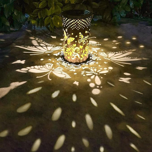 Butterfly Decorations Solar Lanterns for Outside, Gabroga Waterproof Hanging Solar Butter Fly Lights, Butterflies Gift for Women, Butterfly Outdoor Decor Lamp for Garden Patio Yard Table Pathway