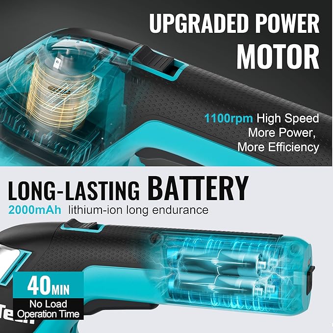 DURATECH Cordless Hedge Trimmer, 7.2V 2-in-1 Handheld Rechargeable Grass Trimmer & Hedge Shears with USB Type-C Cable, Built-in Li-ion Battery, Electric Shrub & Grass Shears for Garden, Yard and Lawn