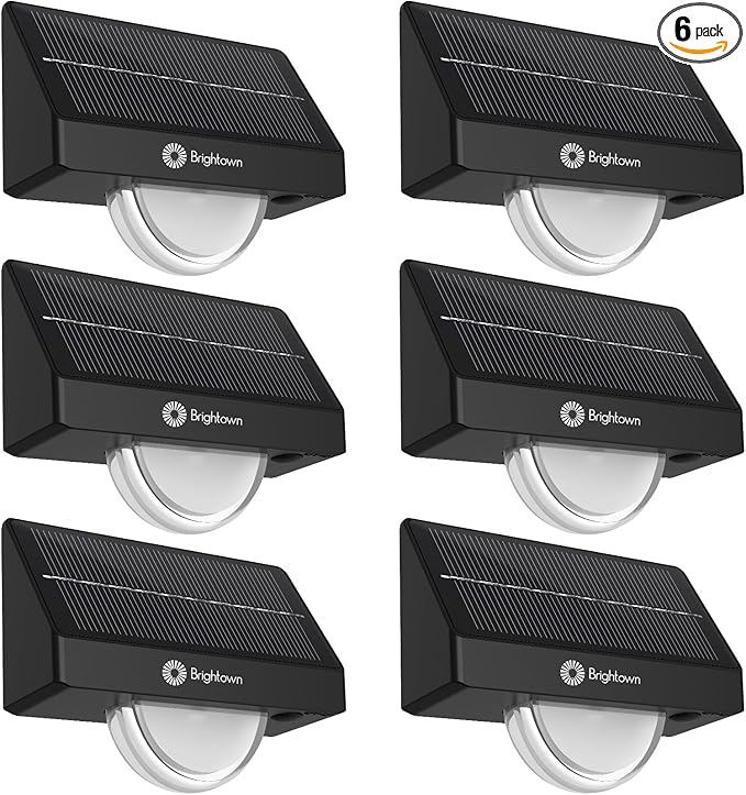 Brightown Solar Step Lights Outdoor Waterproof, 6 Pack Solar Stair Lights for Outside, Multiple Color Modes Step Light Outdoor for Garden Stair, Front Step, Front Porch, Deck, Sidewalk and Patio
