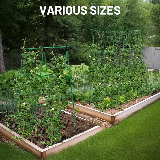 Compact A-Frame Plant Trellis for Peas, Beans & Small Climbing Plants - Rust-Resistant, Easy to Assemble, Lightweight Steel, Ideal for Raised Beds & Container Gardens(31" W x 47" H)
