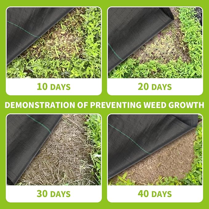3x100ft 3.2OZ,Weed Barrier Landscape Fabric Heavy Duty, Woven Weed Control Fabric, High Permeability Good for Flower Bed, Geotextile Fabric Underlayment, Driveway (4ft*100ft)