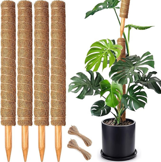 4 Pack 22 Inch Moss Poles, Stackable Moss Pole for Plants Monstera, 70 Inch Tall Moss Poles for Climbing Plants Indoor, Coir Totem Plant Support Stakes Stand for Potted Plants, Pothos