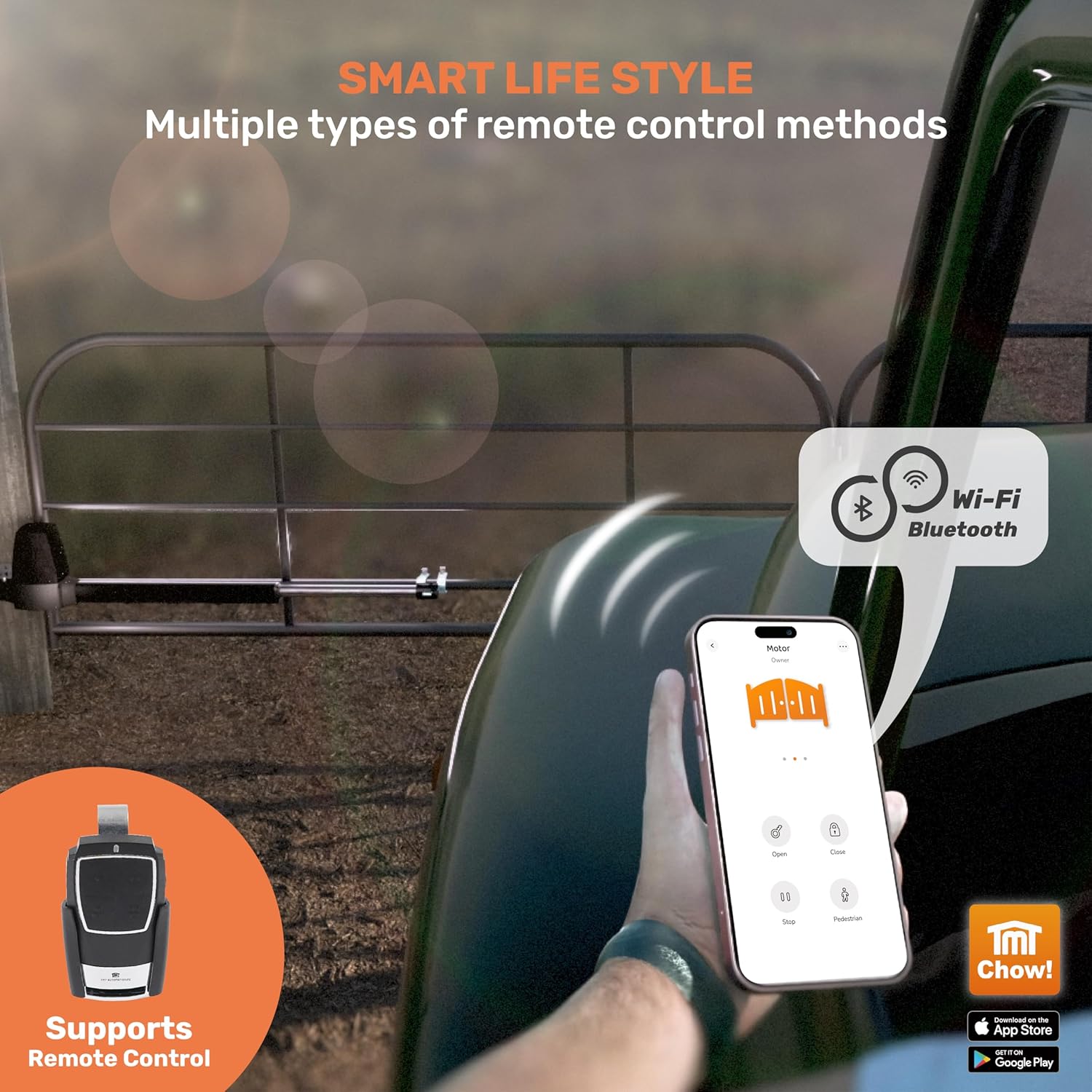 TMT Beagle Single Automatic Gate Opener Up to 16ft and 800lb Heavy Duty Swing Gate, Gate Opener with Remote Control Kit, Electric Gate Openers for Driveway with Powerful Motor (APP Compatible)