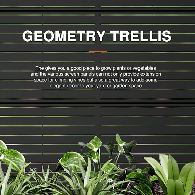 Casaphoria Metal Raised Garden Bed with Trellis and Wheels, 72"x35"x16" Planter Box for Climbing Plants, Vegetables & Vines, Features Drainage Holes and Privacy Screen (Black-Louvered)