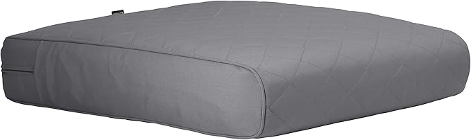 Classic Accessories Montlake FadeSafe Water-Resistant 21 x 20 x 4 Inch Wide Back Patio Quilted Lounge Cushion, Grey