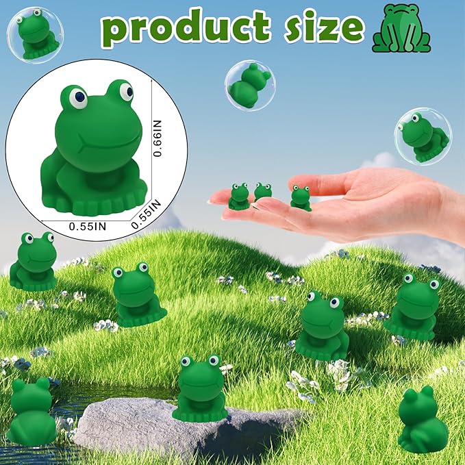 80Pcs Mini Frogs Resin Tiny Frogs Miniature Decoration Figurines Ducks Dollhouse Garden Decor Plastic Mini Animals Micro Landscape Ornament Cake DIY Craft