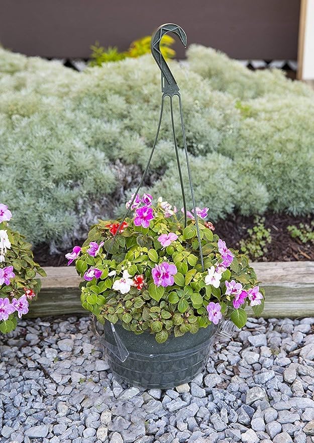 Curtis Wagner Plastics Hanging Basket Drip Pans (5-Pack) | Clear, Round (Diameter = 7.37" Base, 10" Top, 3.7" Depth) Hanging Plant Tray Saucer with Built-in Hooks & Water Catcher for Indoor & Outdoor