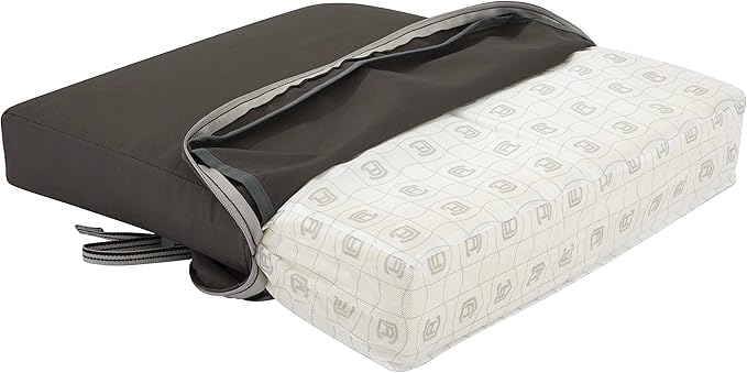 Classic Accessories Ravenna Water-Resistant 23 x 23 x 5 Inch Square Patio Seat Cushion Slip Cover & Foam, Dark Taupe, Lounge Chair Cushion