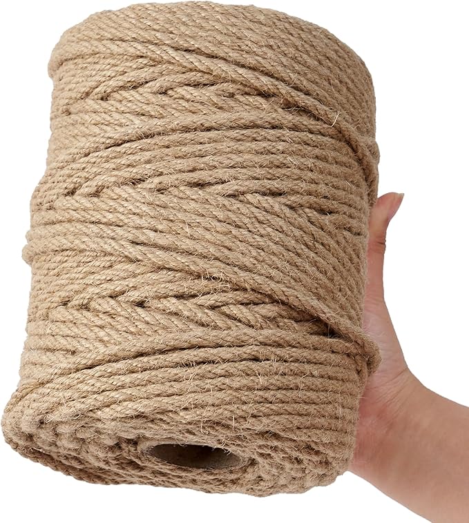 Natural Jute Twine,656 Feet 1/4 inch Hemp Twine Rope for Gift Wrapping Craft Plant Garden Christmas Handmade Arts Decoration Packing String Home Decor