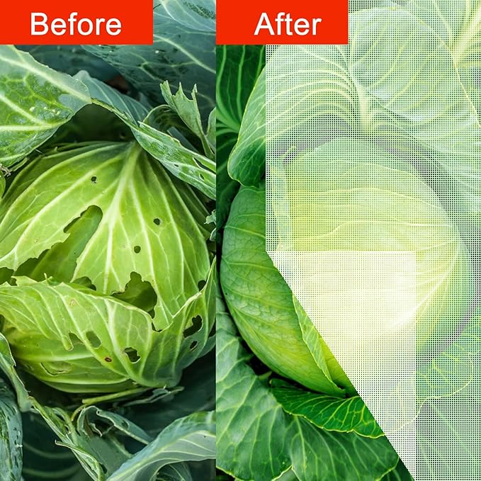 Agfabric Garden Netting 8.2'x9.8' Insect Pest Barrier Netting for Garden Protection,Plant Cover Row Cover Mesh Netting for Vegetables Fruit Trees and Plants,White