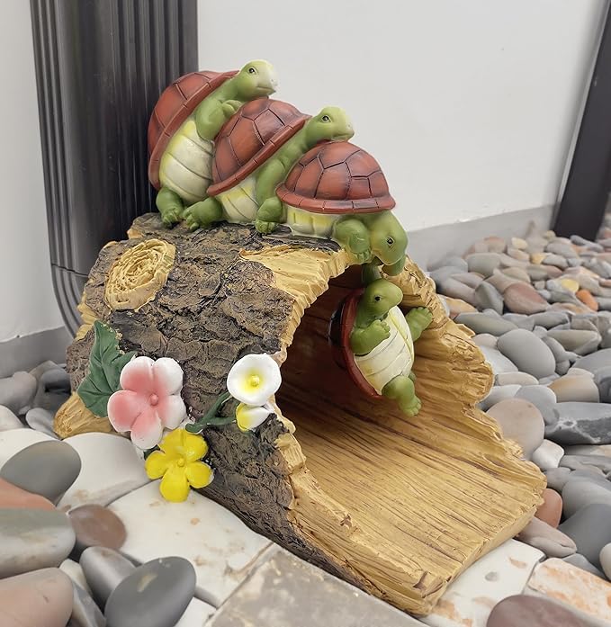 Funny Turtle Gutter Downspout Extender Statue, Garden Ornament, Decorative Gutter Extension Downspout, Perfect Rain Diverter for 3"x4" Downspouts, Eco-Friendly Resin, Outdoor Decor Gift (8 In)