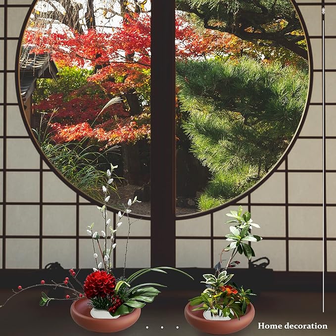 Calsoling 4 Pieces Flower Frog Transparent Flower Arrangement Holder, Round Pin Flower Holder Floral Arranging Frog with 3 Suction Cup from Japanese Ikebana Art for Home Plant Decoration DIY Craft