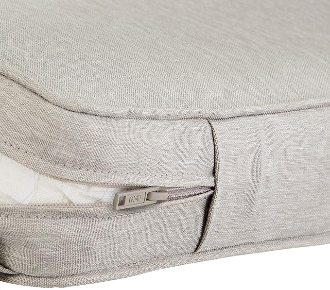 Classic Accessories Montlake Water-Resistant 25 x 22 x 4 Inch Patio Lounge Back Cushion, Heather Grey, Outdoor Loveseat Cushions