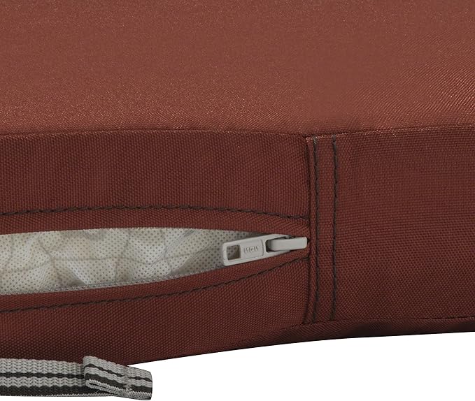 Classic Accessories Ravenna Water-Resistant 19 x 19 x 3 Inch Patio Seat Cushion, Spice, Chair Seat Cushion