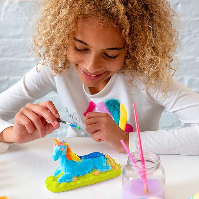 Creative Roots Paint Your Own Unicorn by Horizon Group USA, DIY Unicorn Coloring Kit, Includes 6 Paint Pots & Paint Brush, Multicolor