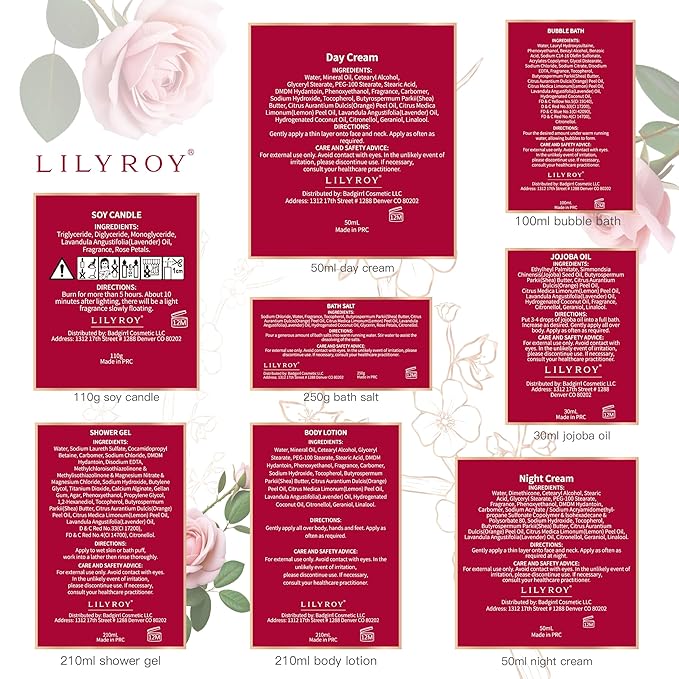 35 Pcs Bath and Body Gifts Basket Set - Rose Spa Gifts Set Skin Care Set for Women, Gift Baskets Set for Mothers Day Mom for Christmas, Birthday, Valentines Day All Occasion Present