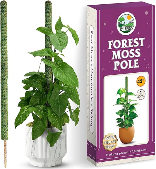DUSPRO 42’’ Mesh Moss Pole for Plants, Tall Trellis for Climbing Monstera Plant Support, Sphagnum Moss Stick for Big Climbing Indoor Plant, Handmade Plant Stakes for Houseplant