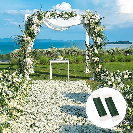 10 Packs Green Floral Wire, 255 Yards Wreath Making Supplies Flower Wire for Crafts, Floral Stem Plant Craft 22 Gauge Wires Bendable, Flexible Christmas Flower Bouquet Accessories Florist Wires