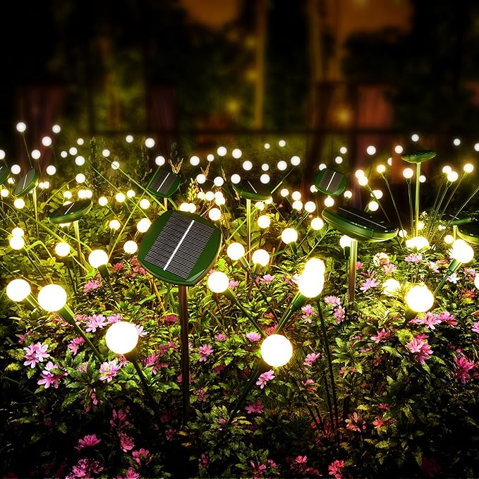 AOSEA Solar Outdoor Waterproof Pathway Lights, Fairy Sway by Wind for Outside, Firefly Lights for Patio, Garden, Yard, Walkway, Sidewalk