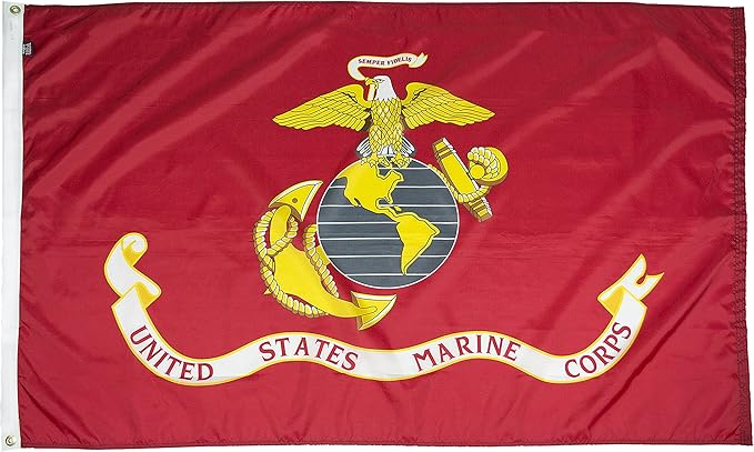 FlagSource U.S. Marine Corps Nylon Military Flag, Made in The USA, 3x5'