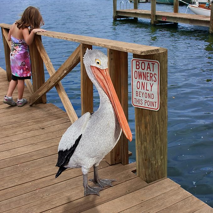Design Toscano NE90073 The Giant White Pelican Statue,full color 34 inch