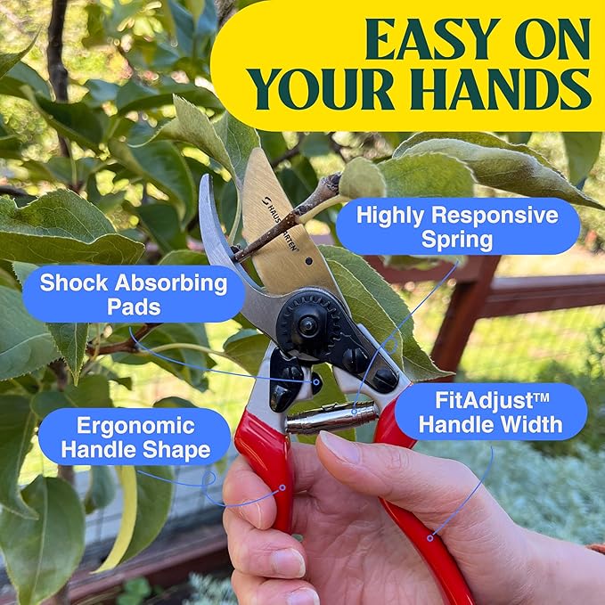 Haus & Garten EnduroPRO Ergonomic Bypass Pruners - Professional Titanium Garden Shears - Heavy Duty Hand Pruning Scissor, Tree Trimmer, Gardening Tool, Branch, Hedge, Rose, Shrub & Bush Clippers - Thumbnail 5