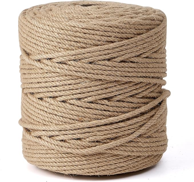 Natural Jute Twine,656 Feet 1/4 inch Hemp Twine Rope for Gift Wrapping Craft Plant Garden Christmas Handmade Arts Decoration Packing String Home Decor
