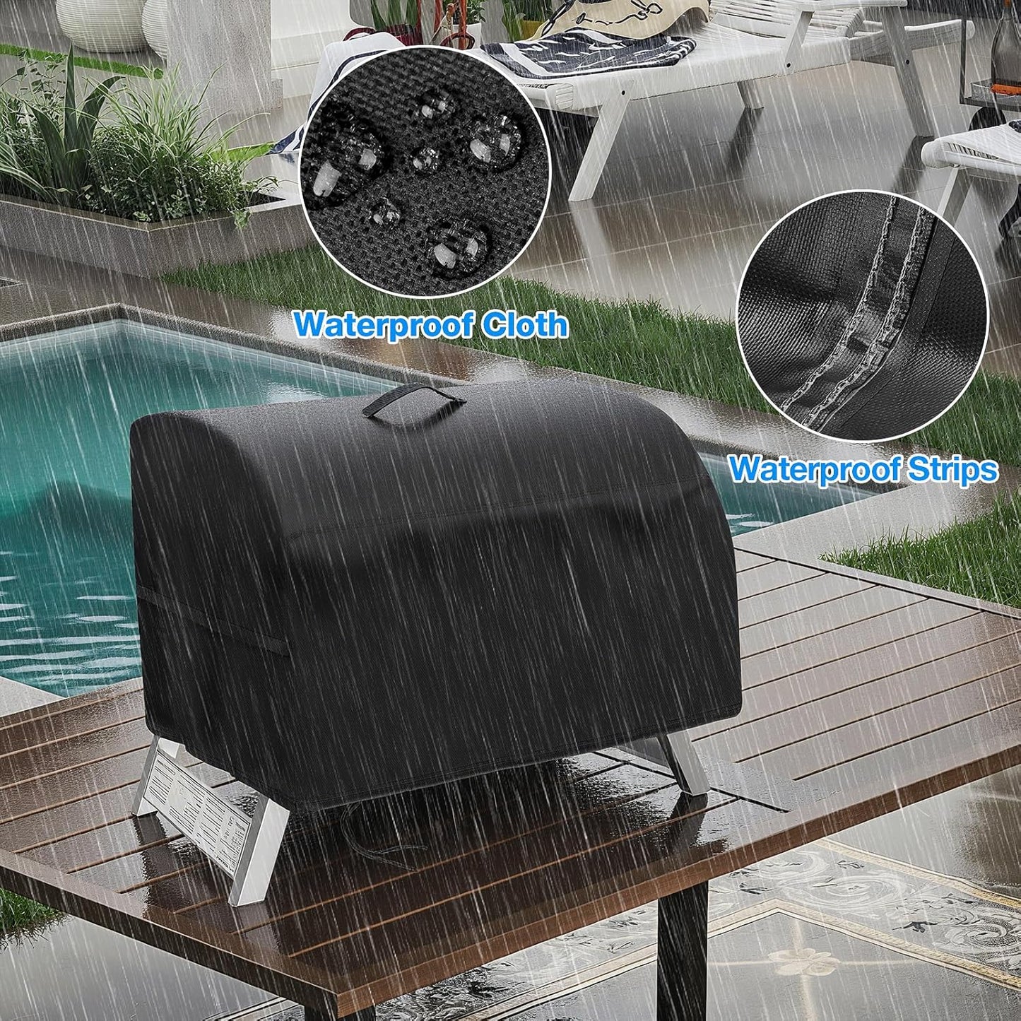 Grill Cover for Masterbuilt MB20030819 Portable Propane Gas Grill,Outdoor Waterproof Small Tabletop Grill Cover Heavy Duty Camping Table Top Grill Cover