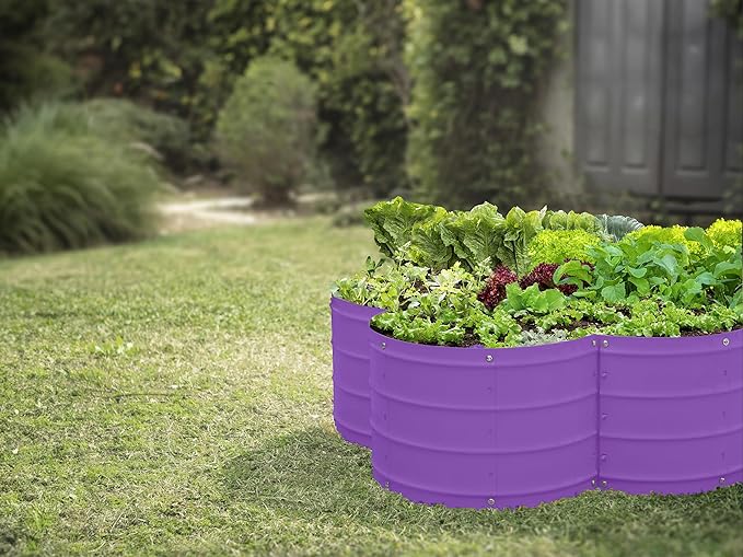 Galvanized Raised Garden Beds Outdoor // 3×3×1 ft Planter Raised Beds for Gardening, Vegetables, Flowers // Large Metal Garden Box (Purple) // Patented Tool-Free Design