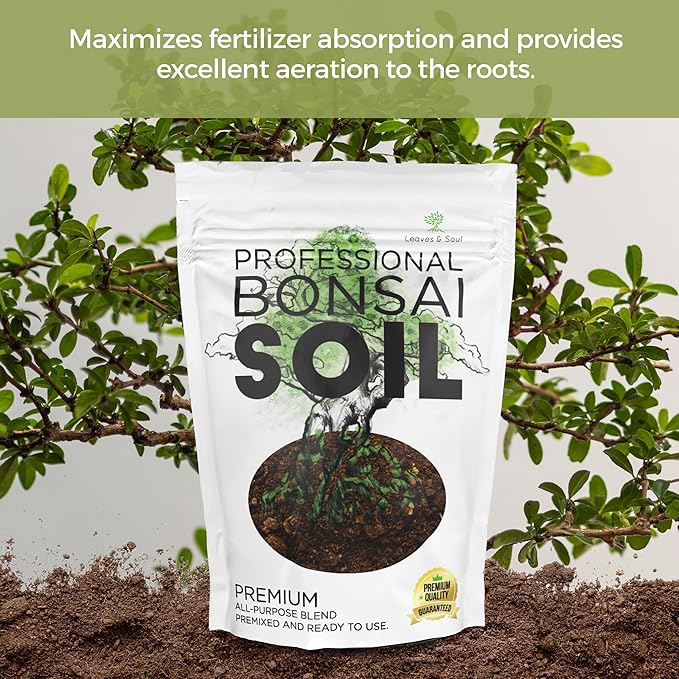 Bonsai Soil Premium All Purpose Blend | Pre-Mixed Ready to Use for Fast Drainage | Large 2.2 Quarts | Lava, Limestone Pearock, Calcined Clay and Pinebark | Made in USA