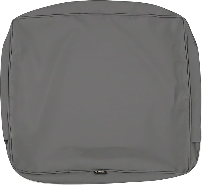 Classic Accessories Montlake Water-Resistant 25 x 18 x 4 Inch Patio Lounge Back Cushion, Light Charcoal Grey, Outdoor Loveseat Cushions