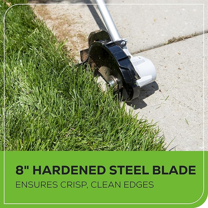 Greenworks 40V 8" Brushless Edger, 4.0Ah USB Battery and Charger Included