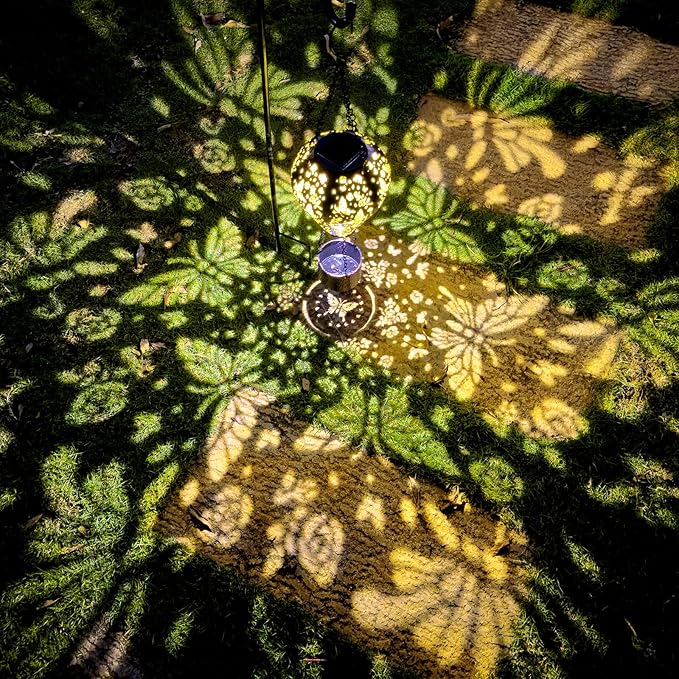 Butterfly Decor Hot Air Balloon Solar Lantern – Outdoor Decorative Hanging Light for Garden Yard Patio Porch Lawn and Pathway – Unique Housewarming, Birthday Gift for Women Mom Grandma